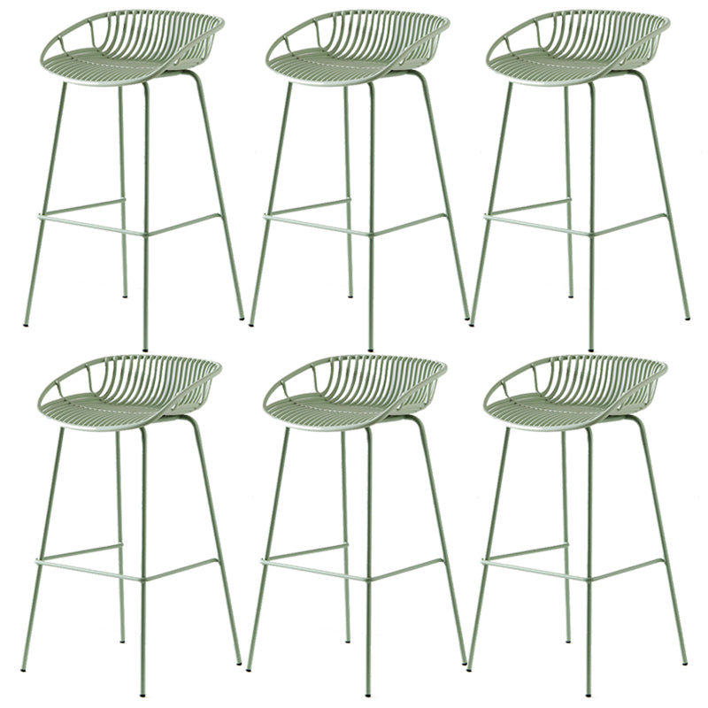Industrial Metal Stool Metal Low Back Counter Stool in Matte Finish for Indoor