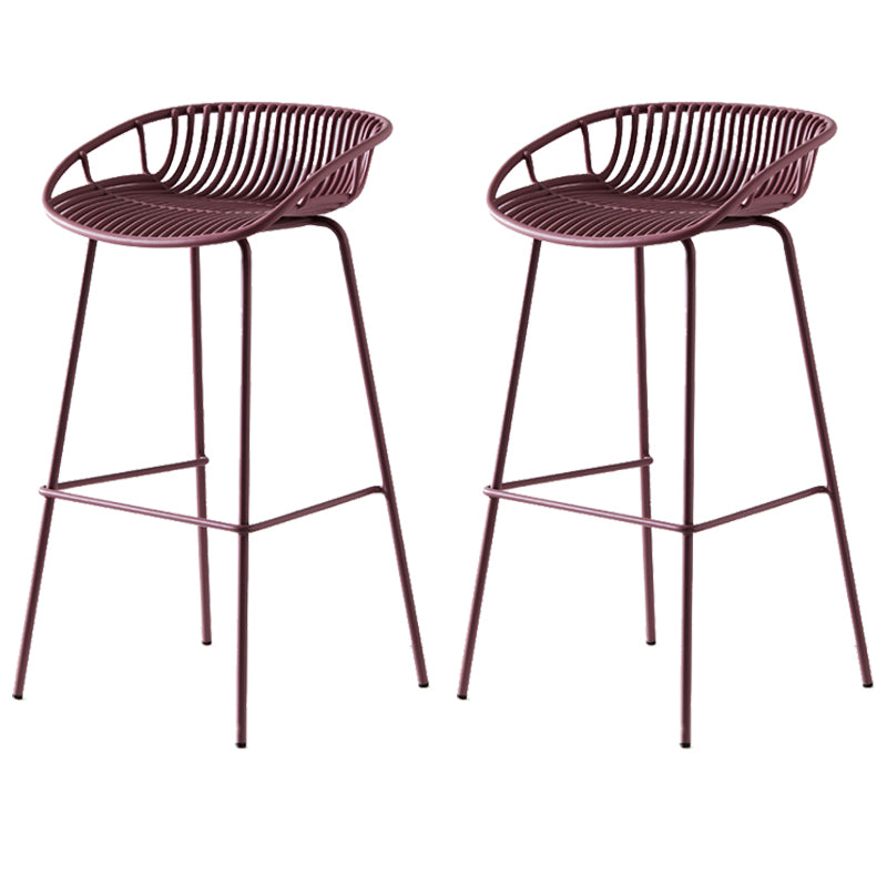 Industrial Metal Stool Metal Low Back Counter Stool in Matte Finish for Indoor