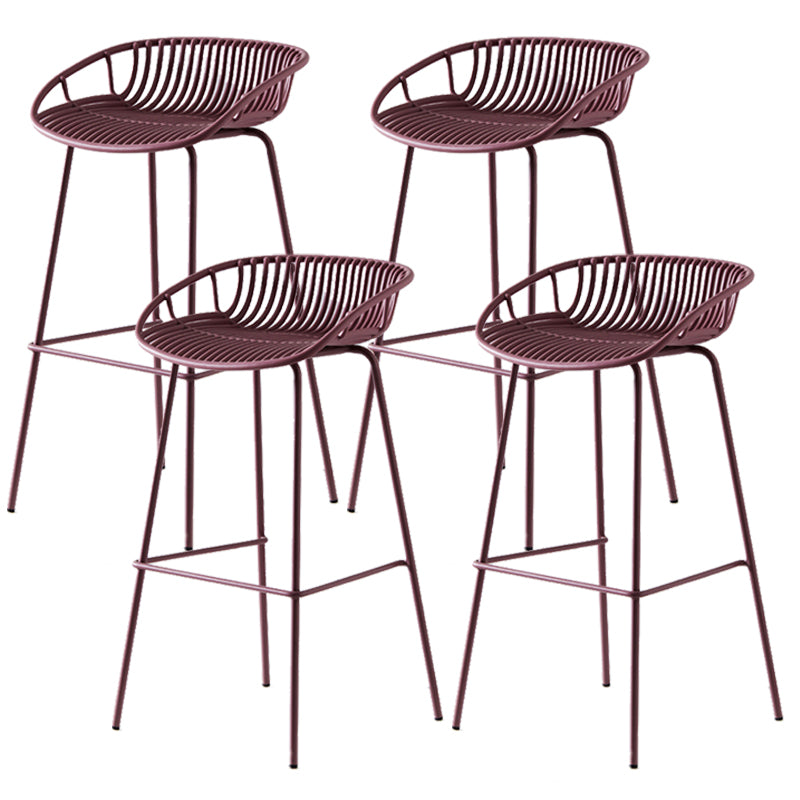 Industrial Metal Stool Metal Low Back Counter Stool in Matte Finish for Indoor