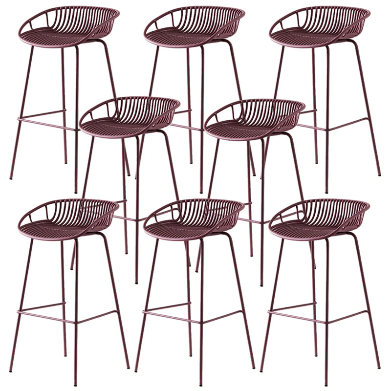 Industrial Metal Stool Metal Low Back Counter Stool in Matte Finish for Indoor