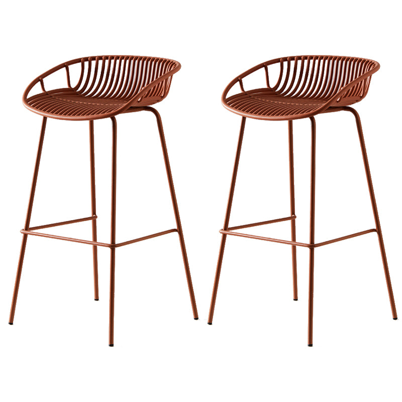 Industrial Metal Stool Metal Low Back Counter Stool in Matte Finish for Indoor