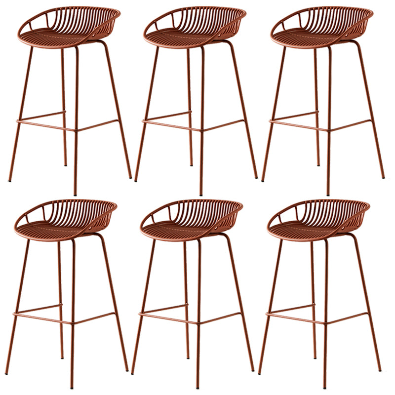 Industrial Metal Stool Metal Low Back Counter Stool in Matte Finish for Indoor