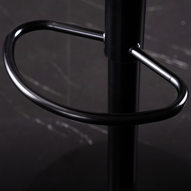 Contemporary Metal Barstool Low Back Faux Leather Barstools in Matte Finish Home