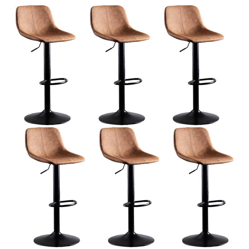 Contemporary Metal Barstool Low Back Faux Leather Barstools in Matte Finish Home