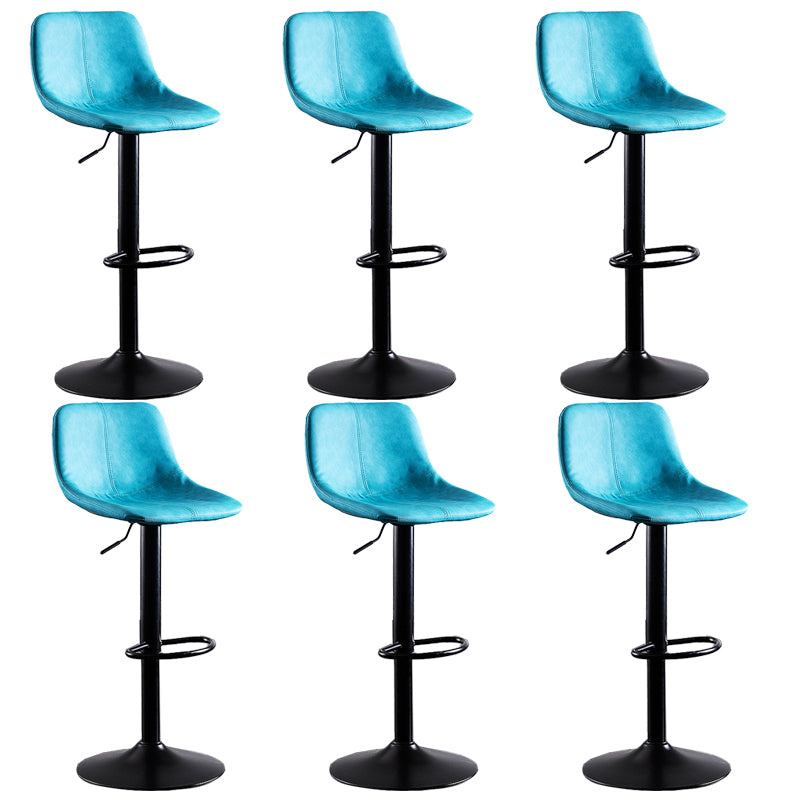 Contemporary Metal Barstool Low Back Faux Leather Barstools in Matte Finish Home
