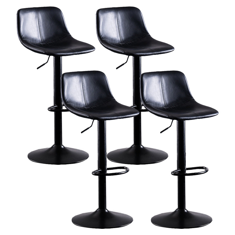 Contemporary Metal Barstool Low Back Faux Leather Barstools in Matte Finish Home