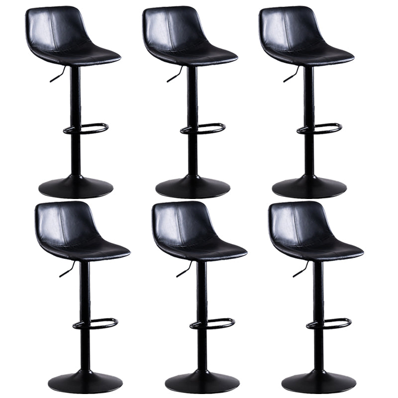 Contemporary Metal Barstool Low Back Faux Leather Barstools in Matte Finish Home