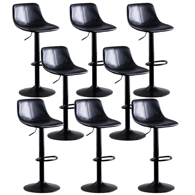 Contemporary Metal Barstool Low Back Faux Leather Barstools in Matte Finish Home