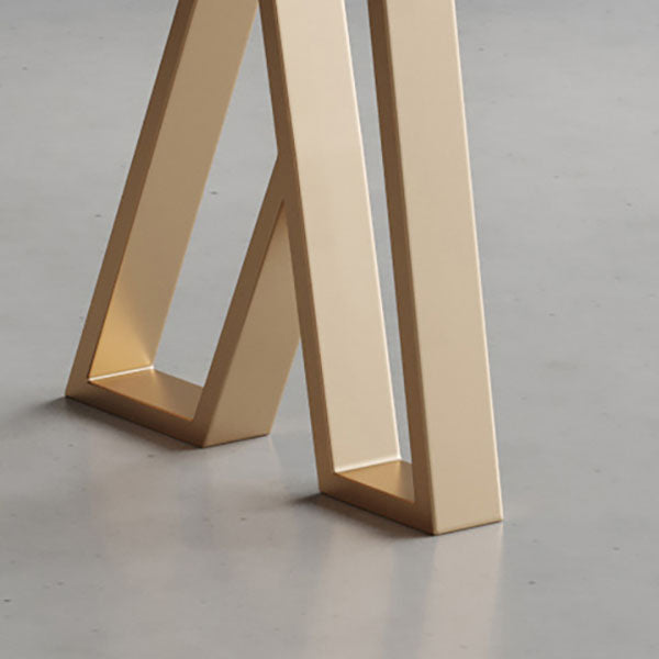 Glam 1/2/5 Pieces Bar Table Set Rectangle Stone Bar Table with Metal High Stools