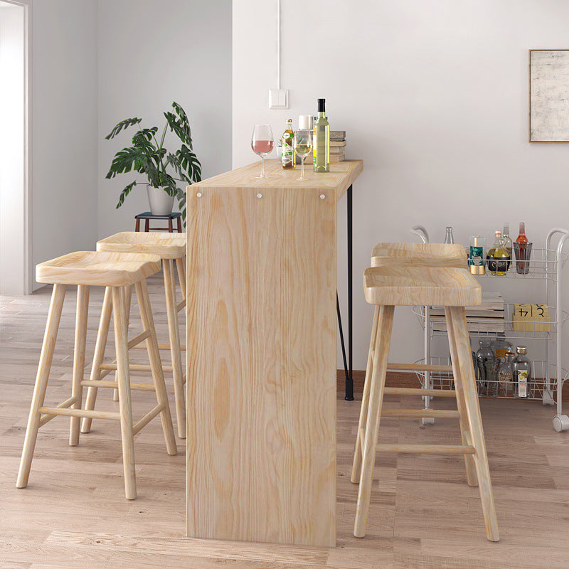 Modern Rectangular Pub Table Set 1/2/5 Pieces Wooden Counter Table