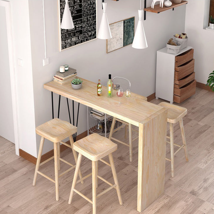 Modern Rectangular Pub Table Set 1/2/5 Pieces Wooden Counter Table