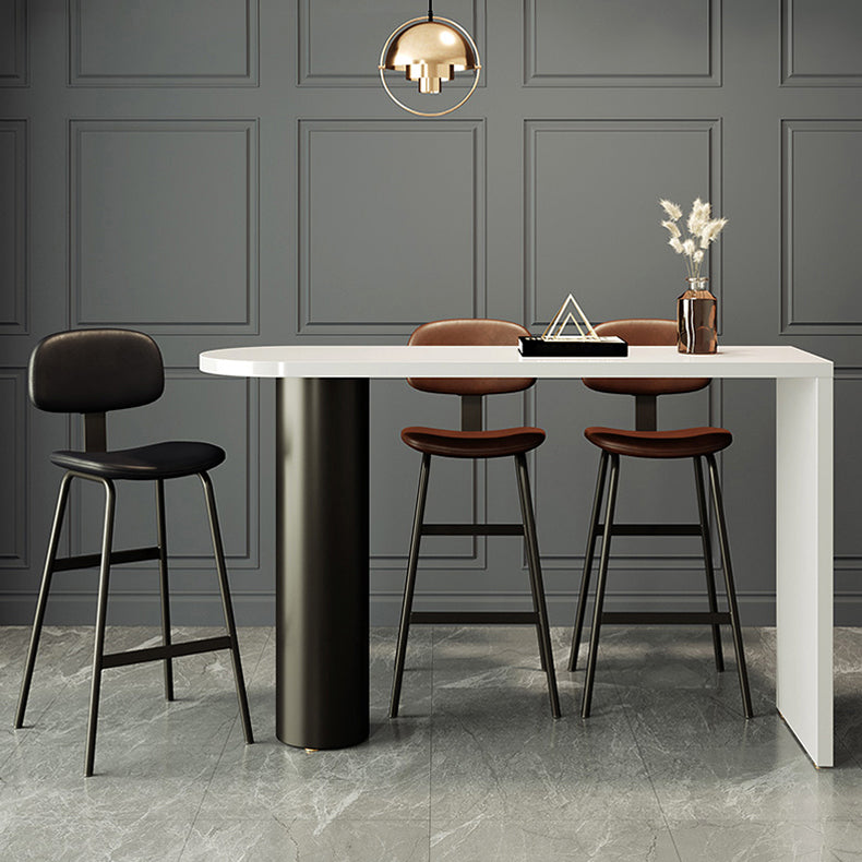 Modern Irregular Pub Table Set 1/3 Pieces Wooden Counter Table with High Stools