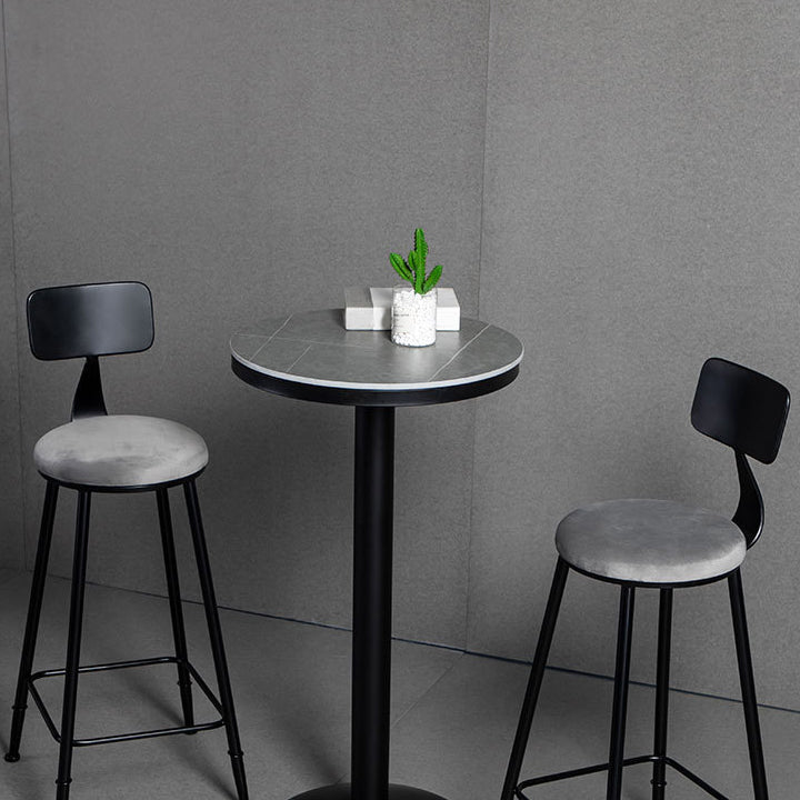 Industrial Round Bar Table Set 1/2/3 Pieces Sintered Stone Bar Table Set for Dining Room