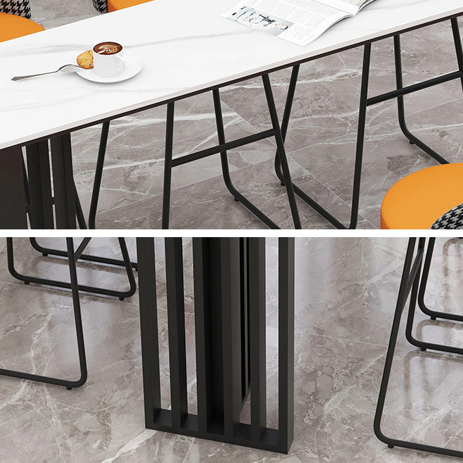 Contemporary Rectangular Bar Table Set 1/2/7 Pcs Leather Upholstered Counter Stool