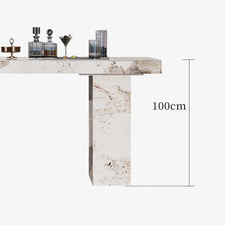 Modern Pub Dining Set 1/2/3/4/5 Pieces Stone Top Rectangle Indoor Counter Height Pub Set