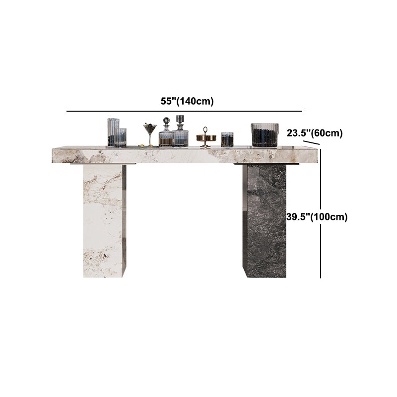 Modern Pub Dining Set 1/2/3/4/5 Pieces Stone Top Rectangle Indoor Counter Height Pub Set