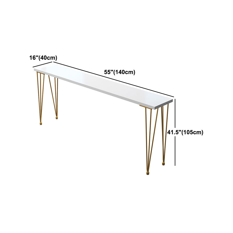 Glam Style 1/2/5/9 Pieces Bar Table Set Rectangle Bar Table with Metal High Stools