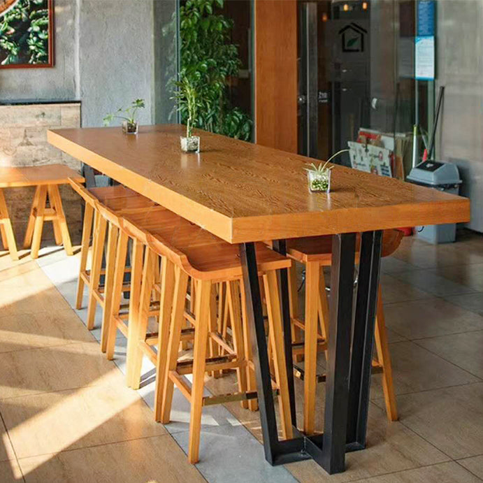 1/2/4/11 Pieces Pub Dining Set Industrial Solid Wood Table and Stool Set for Shop