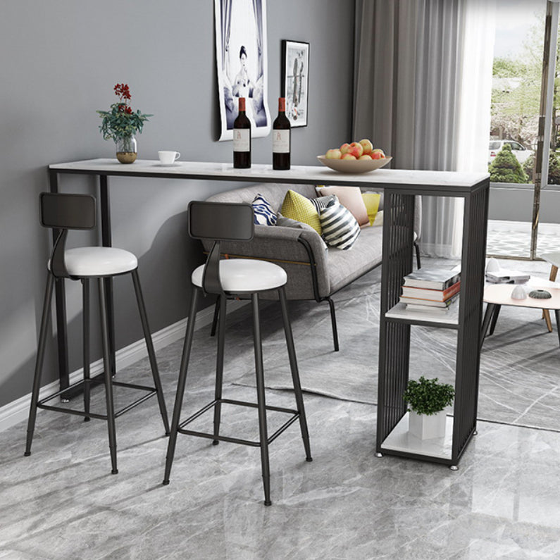 Modern 1/3 Pieces Bar Table Set Rectangle Stone Counter Table for Living Room