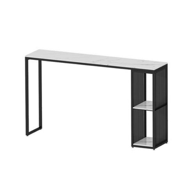 Modern 1/3 Pieces Bar Table Set Rectangle Stone Counter Table with High Stools for Kitchen