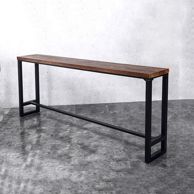 Industrial Rectangular Pub Table Set 1/6/11 Pieces Wooden Counter Table with High Stools