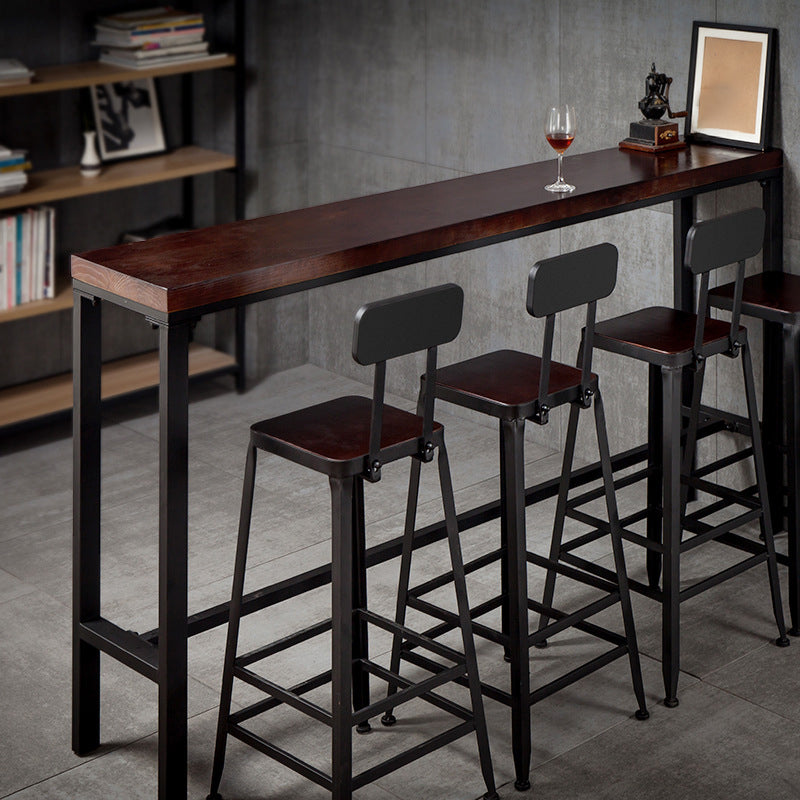 Rectangle Bar Counter Table Industrial  Bar Table with Metal Base