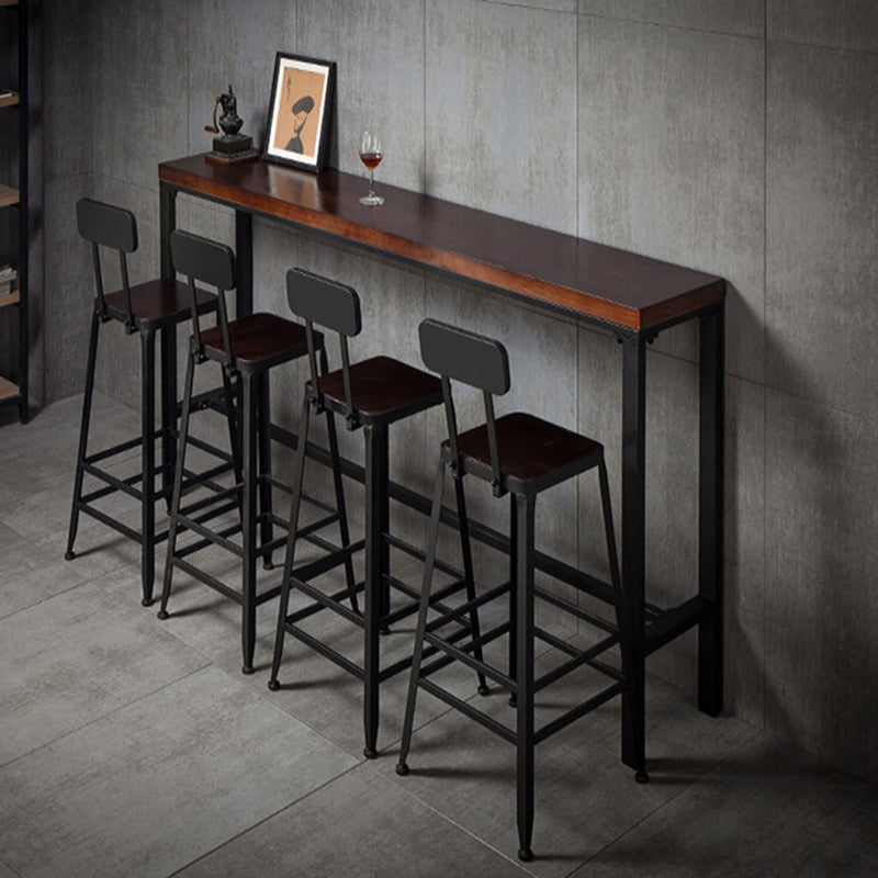 Rectangle Bar Counter Table Industrial  Bar Table with Metal Base