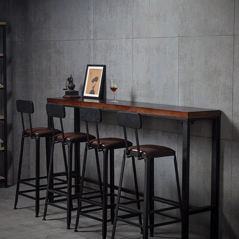 Rectangle Bar Counter Table Industrial  Bar Table with Metal Base