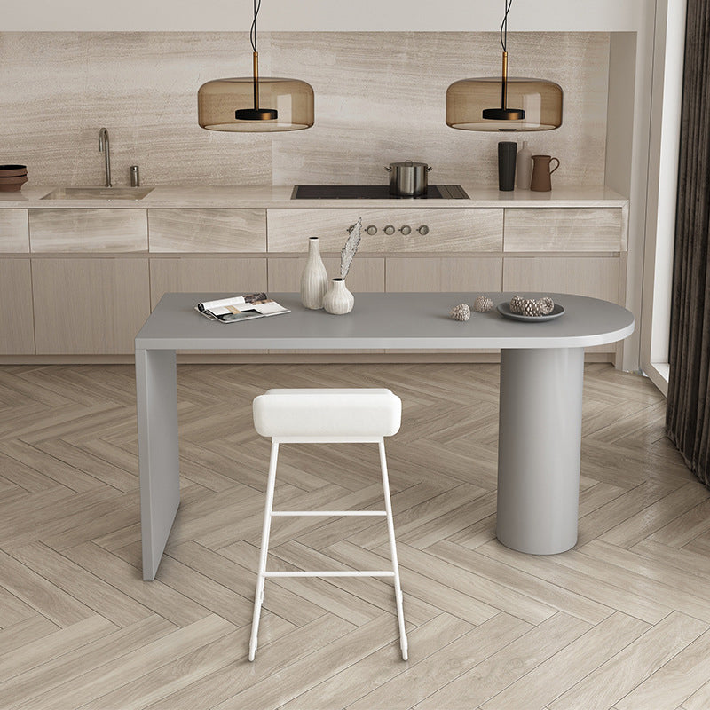 Solid Wood Pub Table Contemporary Bar Table with Double Pedestal