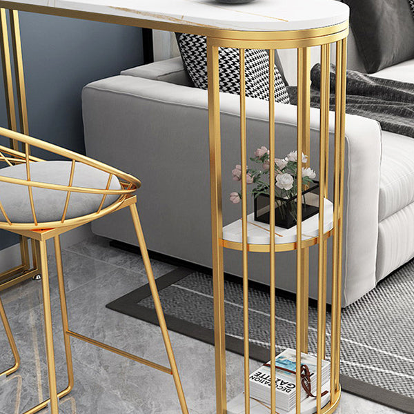 Stone Irregular Shape Bar Table Traditional Luxury Bar Table  with Double Pedestal