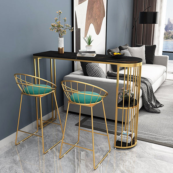 Stone Irregular Shape Bar Table Traditional Luxury Bar Table  with Double Pedestal