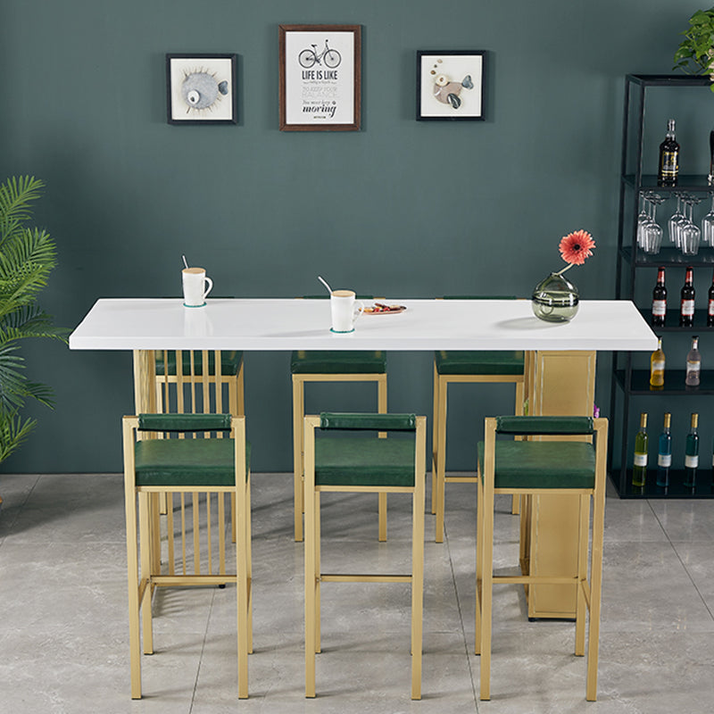 Wood Bar Table Traditional Luxury Rectangle Bar Counter Table with Double Pedestal