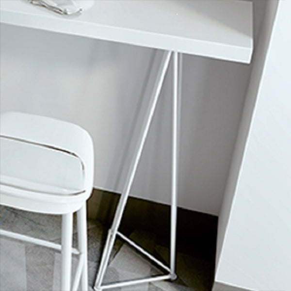 Modern Rectangle Bar Dining Table Artificial Wood Bistro Table in White