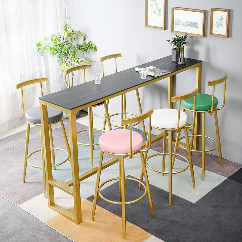 Rectangle Pub Table Glam Style Bar Height Bar Table for Indoor