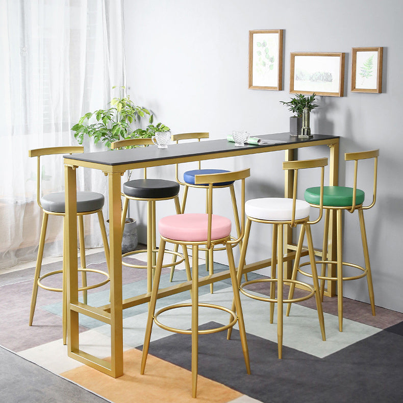 Rectangle Pub Table Glam Style Bar Height Bar Table for Indoor