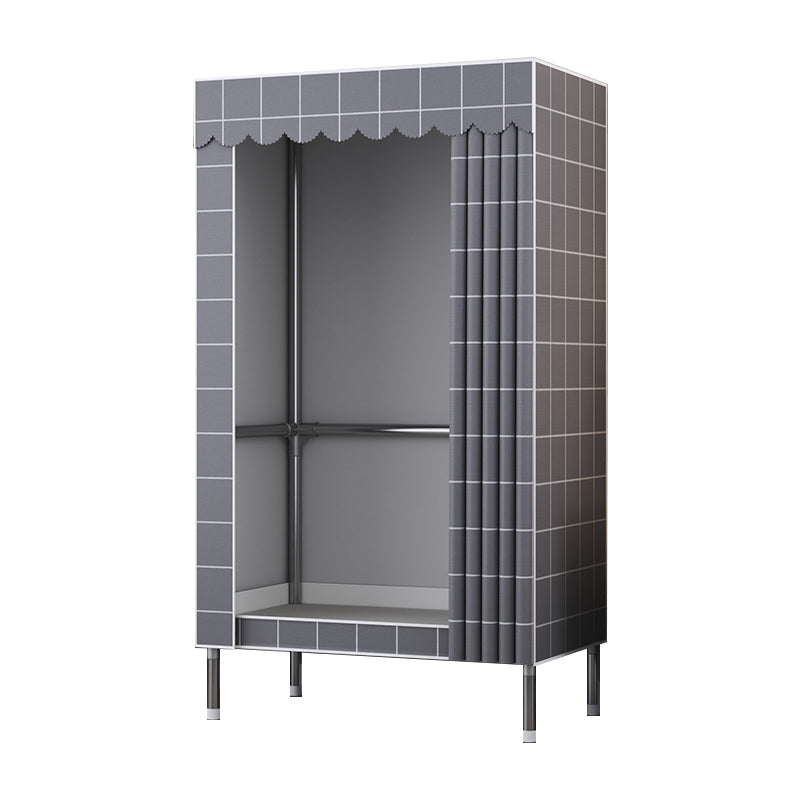 Contemporary Style Metal Wardrobe Cloth Rod Included Wardrobe Closet for Home