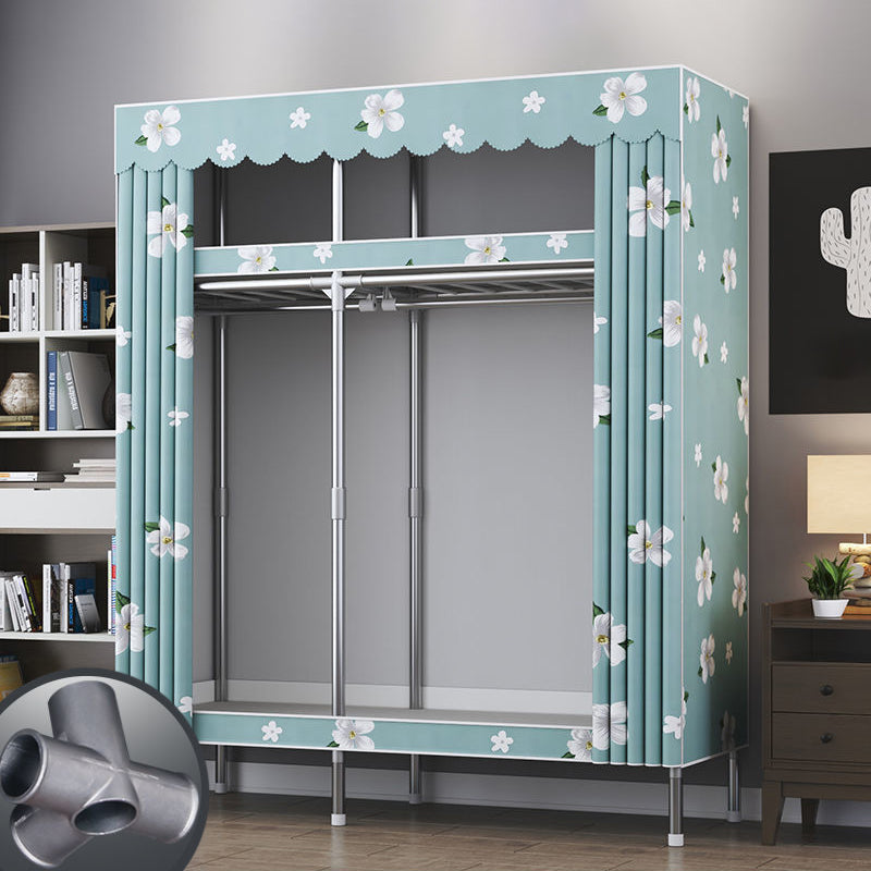 Contemporary Style Metal Wardrobe Cloth Rod Included Wardrobe Closet for Home
