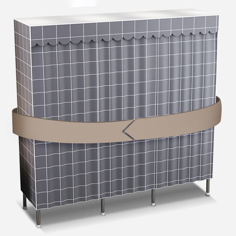Contemporary Style Metal Wardrobe Cloth Rod Included Wardrobe Closet for Home