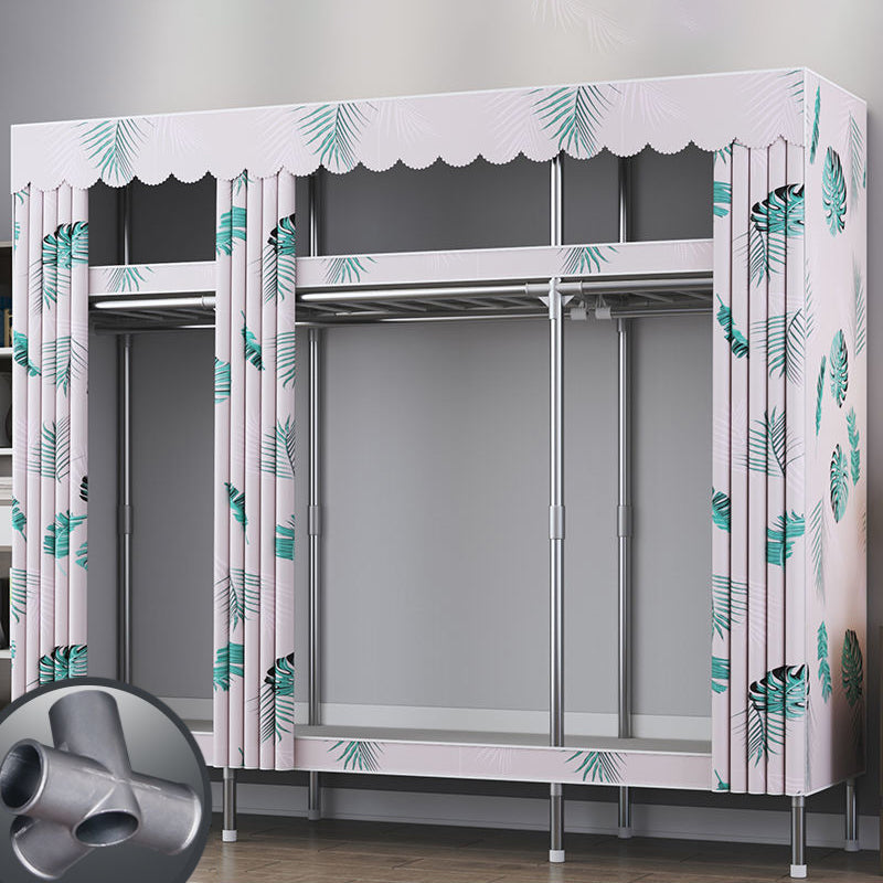 Contemporary Style Metal Wardrobe Cloth Rod Included Wardrobe Closet for Home