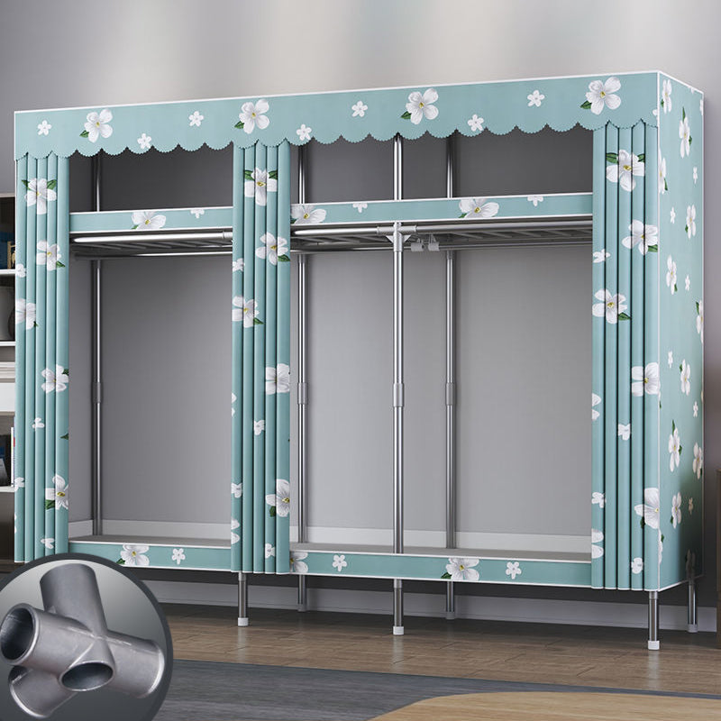 Contemporary Style Metal Wardrobe Cloth Rod Included Wardrobe Closet for Home