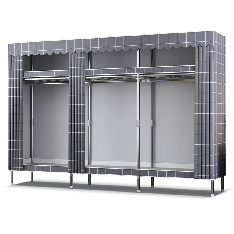 Contemporary Style Metal Wardrobe Cloth Rod Included Wardrobe Closet for Home