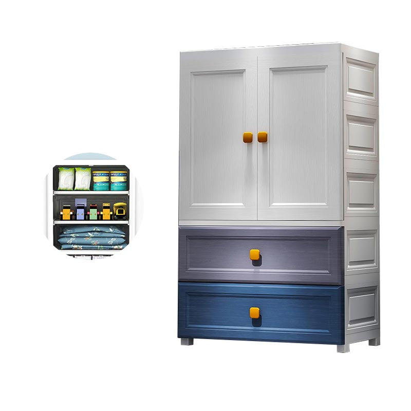 Hinged 1-Door Wardrobe Armoire Contemporary Plastic Wardrobe Closet