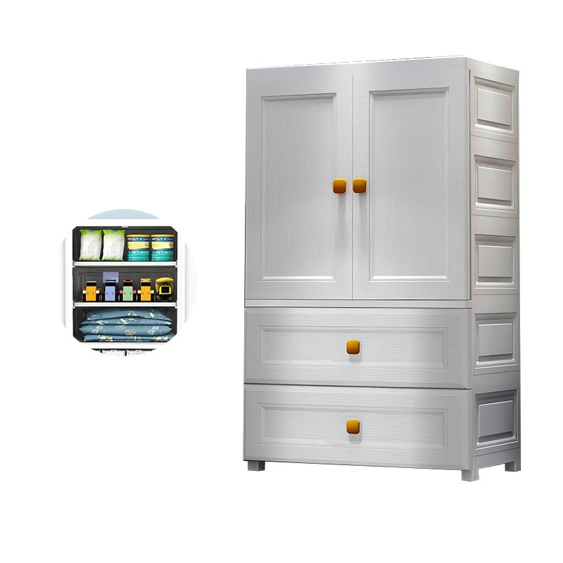 Hinged 1-Door Wardrobe Armoire Contemporary Plastic Wardrobe Closet