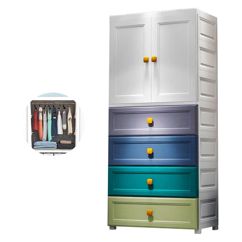 Hinged 1-Door Wardrobe Armoire Contemporary Plastic Wardrobe Closet