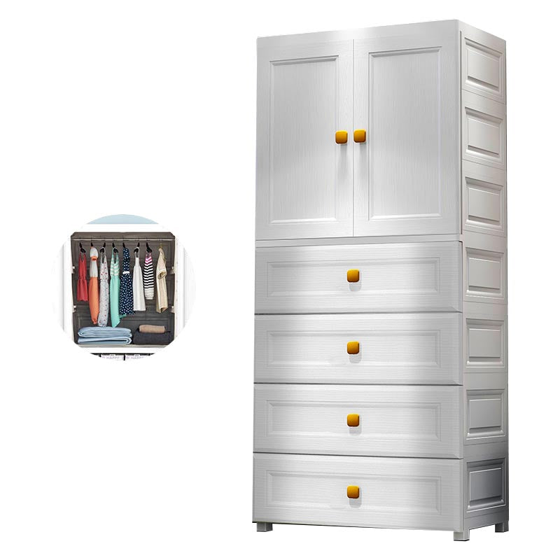 Hinged 1-Door Wardrobe Armoire Contemporary Plastic Wardrobe Closet