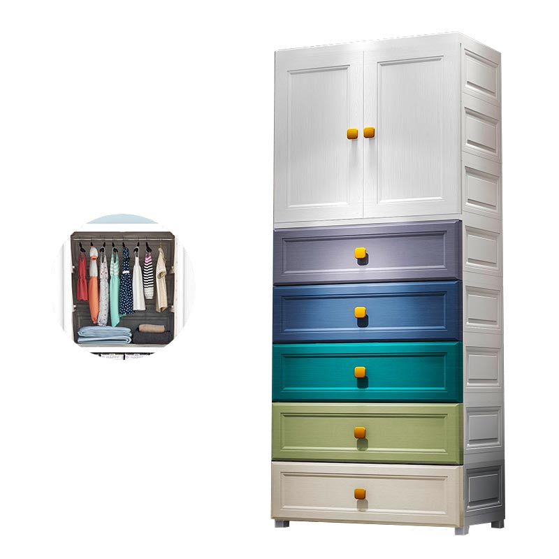 Hinged 1-Door Wardrobe Armoire Contemporary Plastic Wardrobe Closet