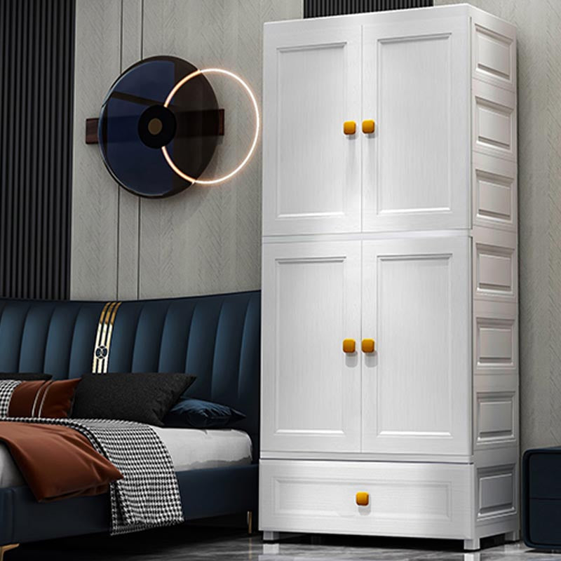 Hinged 1-Door Wardrobe Armoire Contemporary Plastic Wardrobe Closet