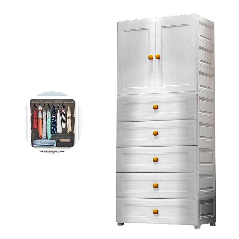 Hinged 1-Door Wardrobe Armoire Contemporary Plastic Wardrobe Closet