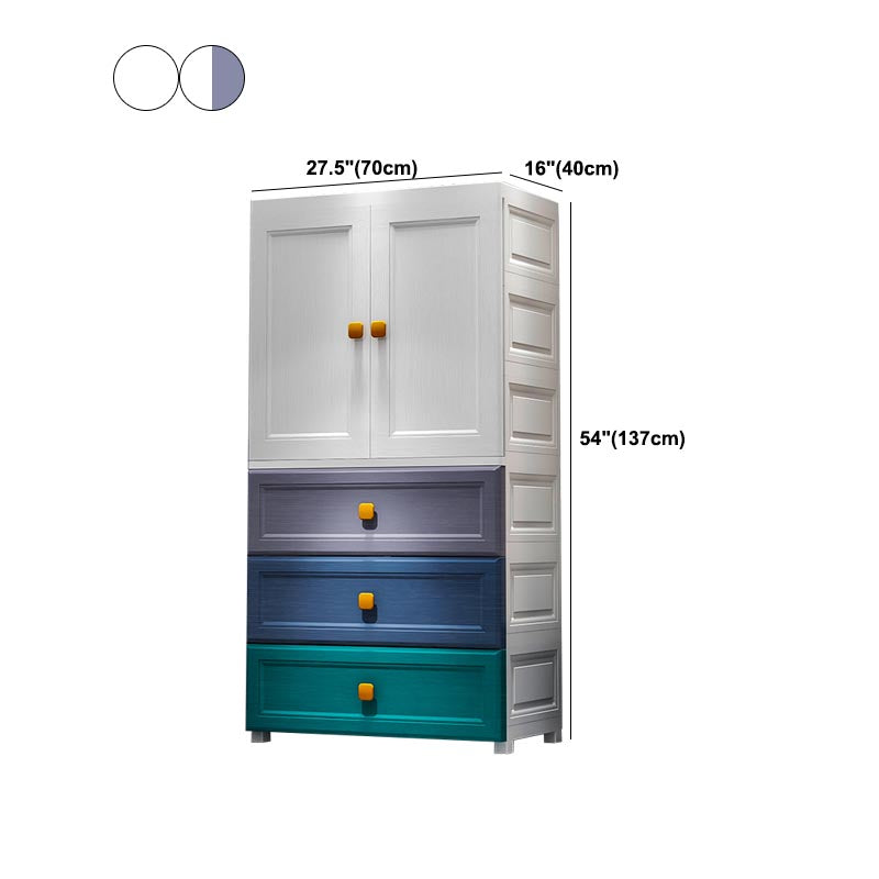 Hinged 1-Door Wardrobe Armoire Contemporary Plastic Wardrobe Closet