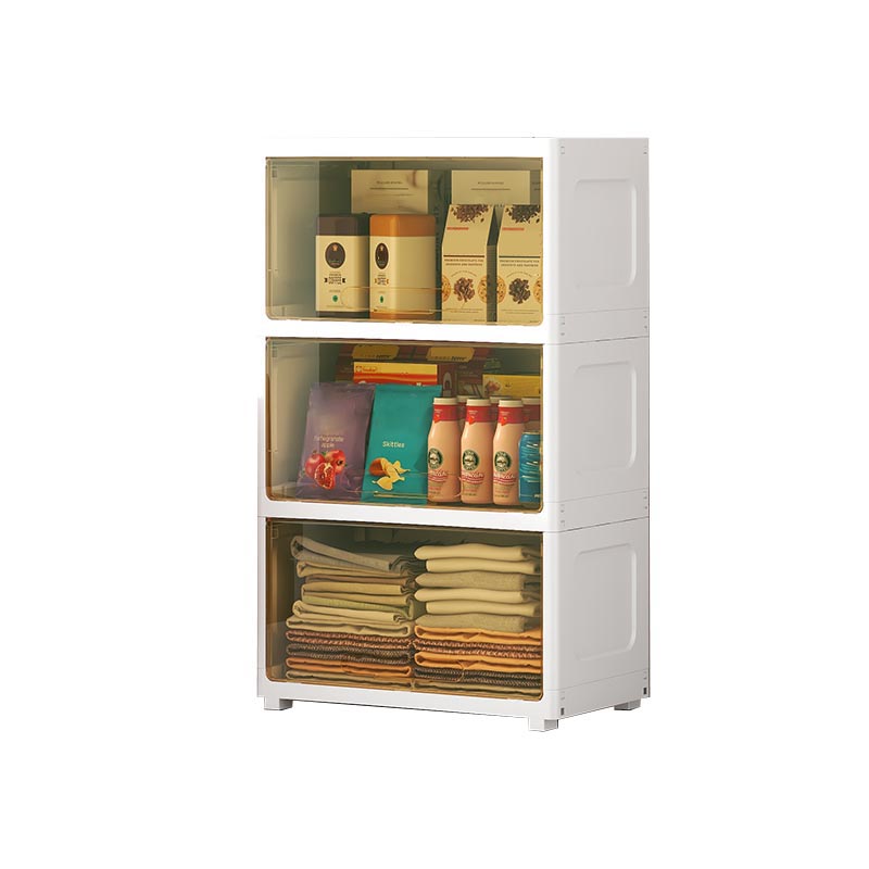 Plastic Contemporary Storage Cabinet Non-Hanging Wardrobe Armoire